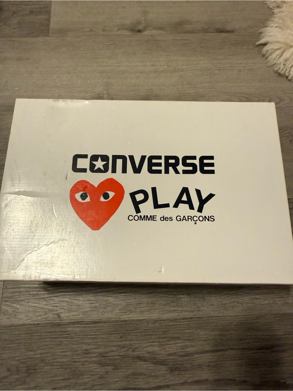 Converse PLAY Comme des Garsons White Canvas Sneakers with Red Hearts size 7 - Picture 7 of 16